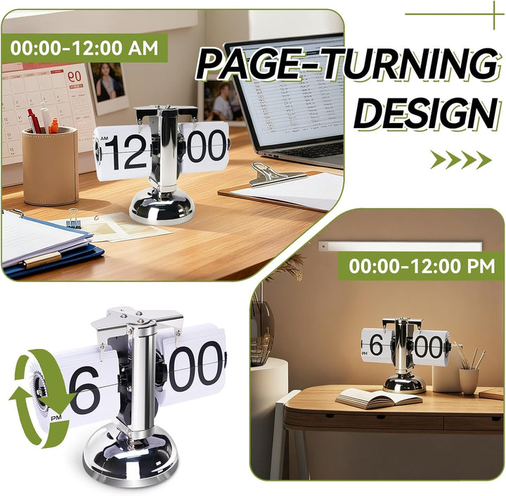 Tischuhr Vintage Retro Flip Uhr, Retro-Flip-Down-Uhr Mit GrossEn Ziffern, Tischuhr Digital Mit Batte