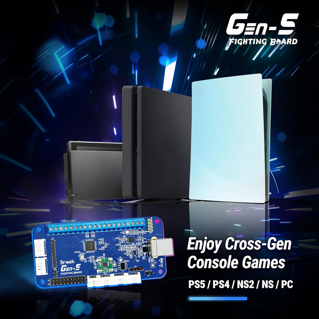 Brook Gaming GEN 5 Wired Fighting Board – Kompatibel mit PS5, PS4, NS, NS2 und PC/Ultra-niedrige Lat