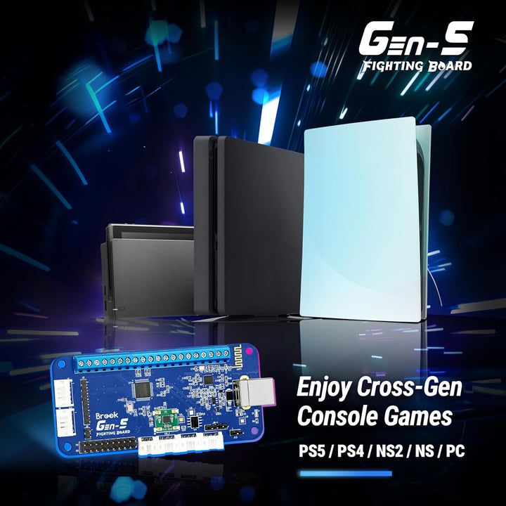 Brook Gaming GEN 5 Wired Fighting Board – Kompatibel mit PS5, PS4, NS, NS2 und PC/Ultra-niedrige Lat