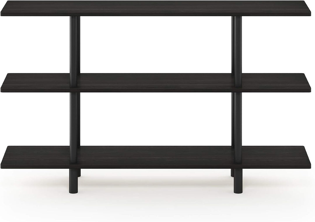 Furinno breites Regal mit 3 Ebenen, Espresso/Schwarz, 29.49 x 119.9 x 70.69 cm Espresso/Schwarz 3-st
