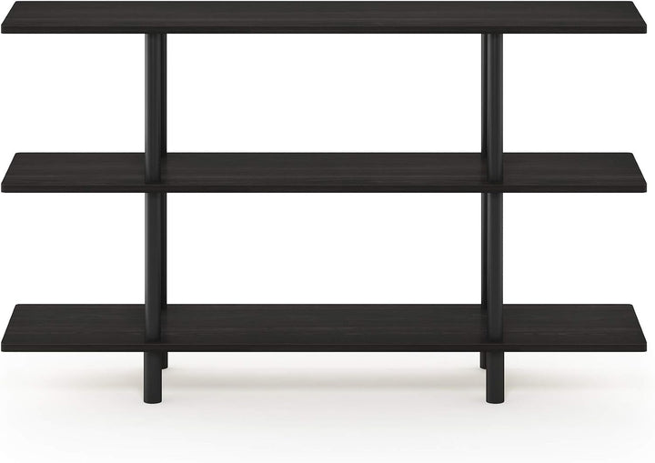 Furinno breites Regal mit 3 Ebenen, Espresso/Schwarz, 29.49 x 119.9 x 70.69 cm Espresso/Schwarz 3-st