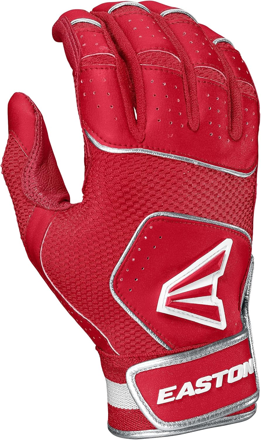 Easton Walk-Off NX Batting Gloves | Baseball Softball | Adult & Youth Haltbarkeit rot L, Haltbarkeit