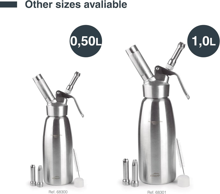 Lacor - 68300 - Siphon, Epikureischer Siphon, Robust & Langlebig, Edelstahl 18/10, Heiss- und Kaltsc