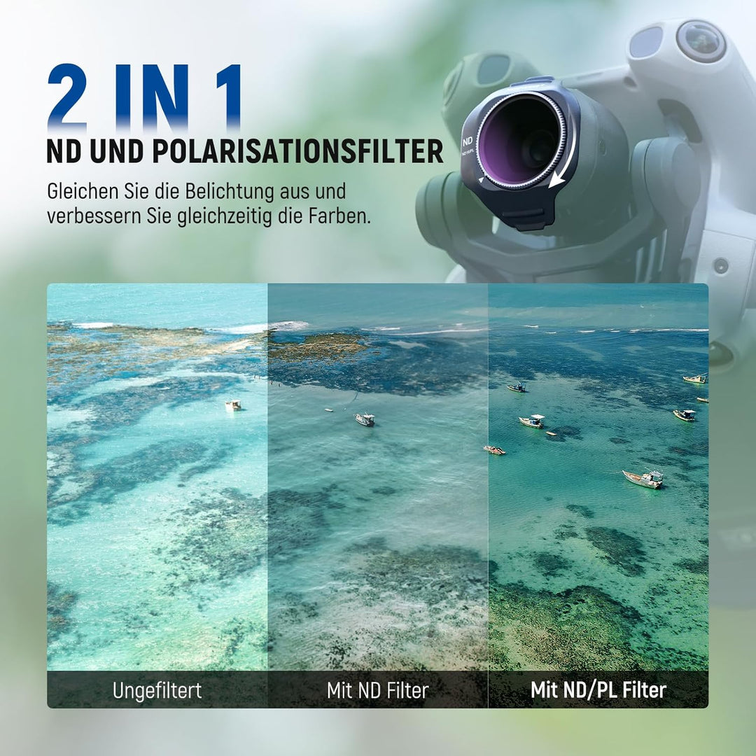 NEEWER ND/PL Filter Set Kompatibel mit DJI Mini 5 Pro Drone Kamera (ND8/PL+ND16/PL+ND32/PL+ND64/PL),