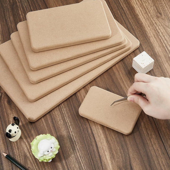 SUPERFINDINGS 6 Stück 6 Grösse Töpferformen Tiefe Rechteck MDF Holzplatten Schlumpfformen Für Tonpla