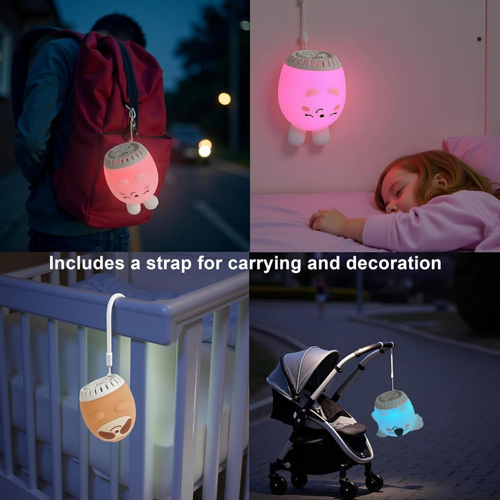 Weiches Silikon-Nachtlicht für Kinder – LED-Lampe mit weissem Rauschen und entspannenden Geräuschen