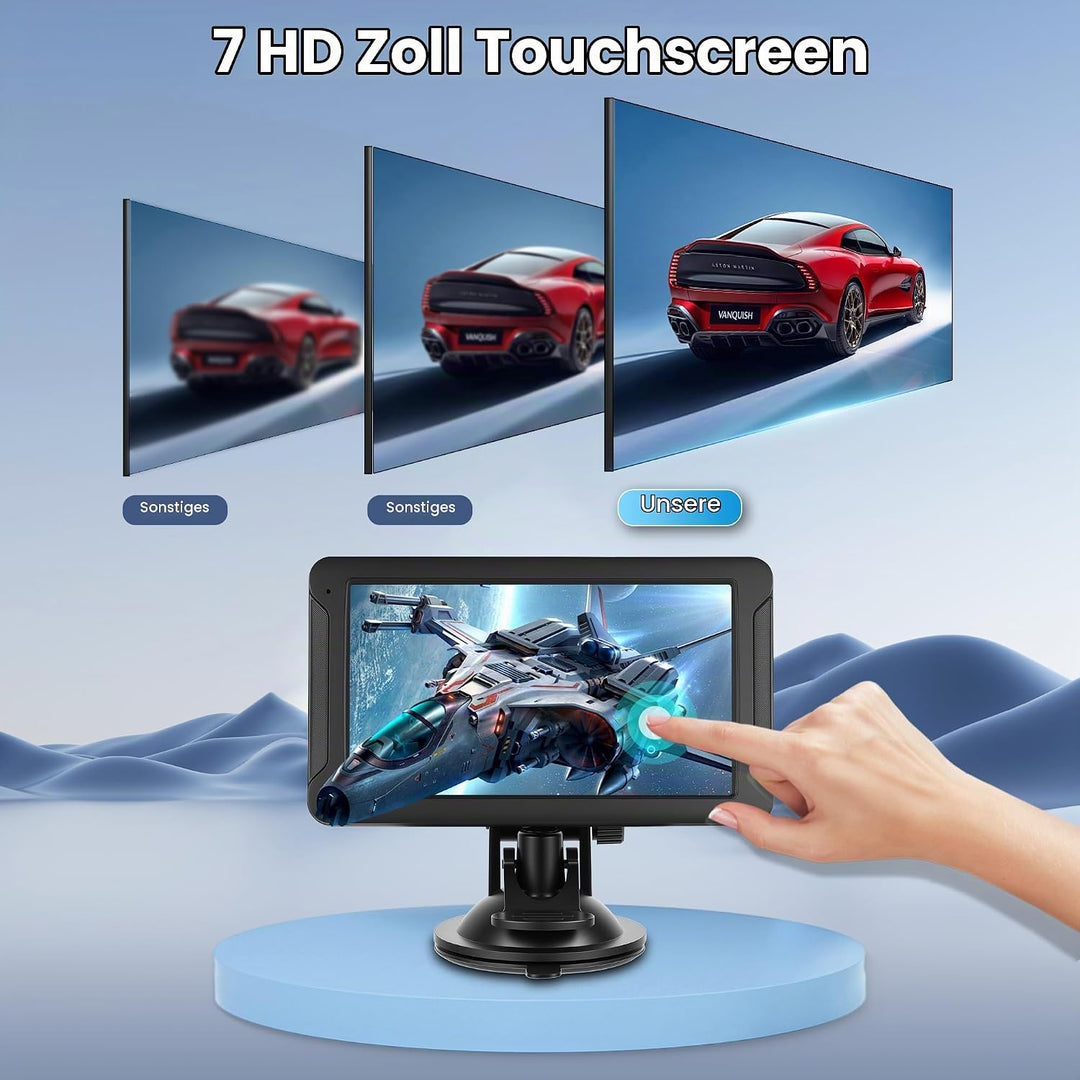 Wireless Carplay &amp; Android Auto Display, Tragbar Autoradio mit 7 Zoll HD IPS Touchscreen Carplay Dis