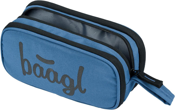 Baagl Federmäppchen Schule Federmappe mit 3 Fächer Teenager - Ocean Blue | Diese Federtasche und das