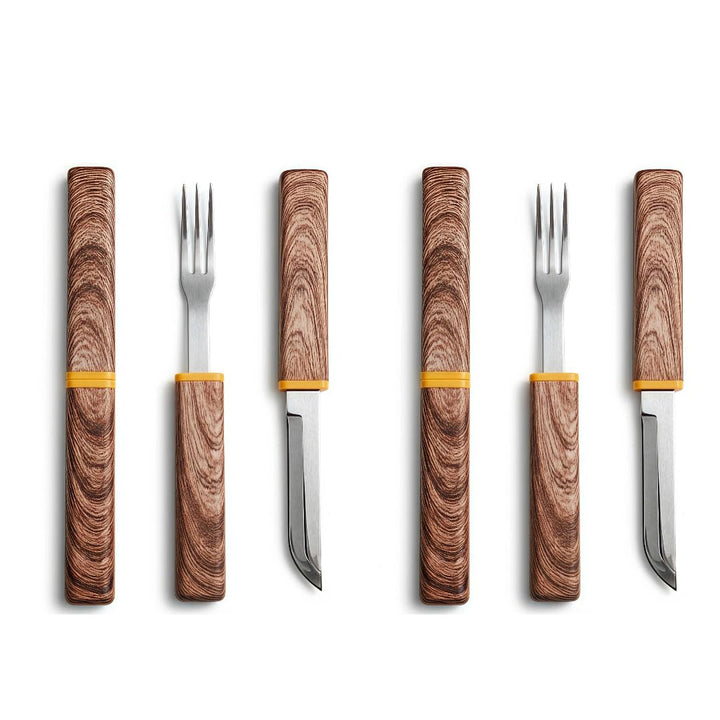 Reisebesteck Set (2-in-1) – Ineinandergreifendes Messer & Gabel Set, geräuschlos zu transportieren,