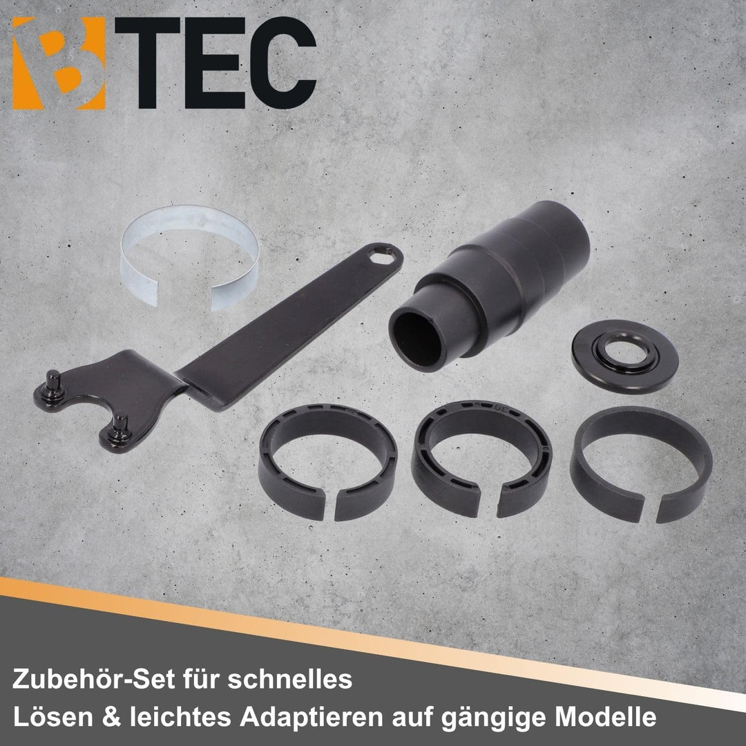 BTEC Staubabsaugung Absaughaube für Winkelschleifer mit Bürstenkranz für Ø 100 mm 115mm 125mm - für