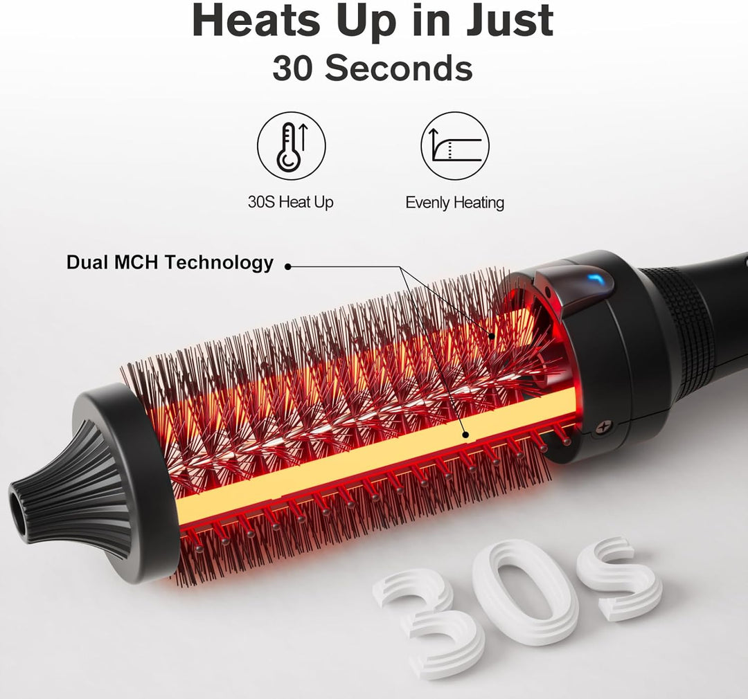 K&K Thermobürste, 1.5 Inch Beheizte Rundbürste, Professioneller Beheizter Lockenwickler Keramik Turm
