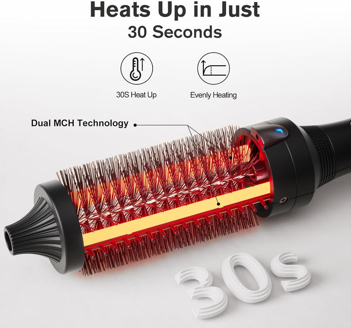 K&K Thermobürste, 1.5 Inch Beheizte Rundbürste, Professioneller Beheizter Lockenwickler Keramik Turm
