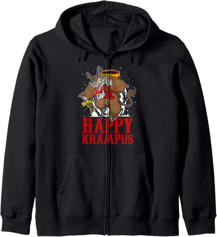 Fröhlicher Krampus Gruseldämon Kreatur Weihnachtsmann Weihna Kapuzenjacke