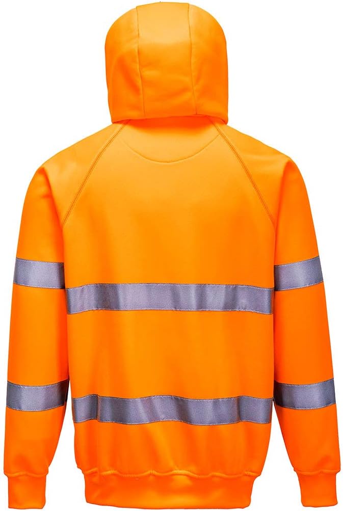 Portwest Warnschutz-Kapuzen-Sweat-Shirt, Grösse: L, Farbe: Orange, B304ORRL Large orange, Large oran