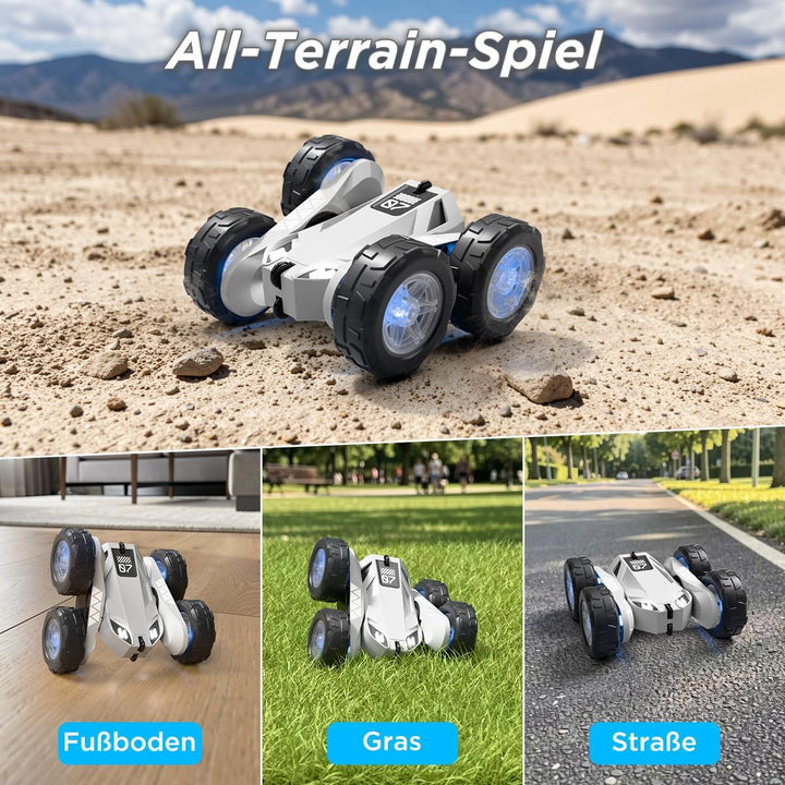 Direktladung Ferngesteuertes Auto ab 3-12 Jahre,2.4GHz Monstertruck mit Buntes LED-Licht,360°Drehung