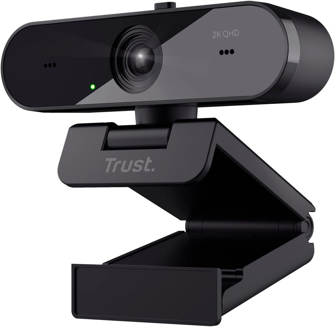 Trust Taxon 2K QHD Webcam aus 85% Recycling-Kunststoff, 2560x1440p USB Kamera PC mit Abdeckung, Auto