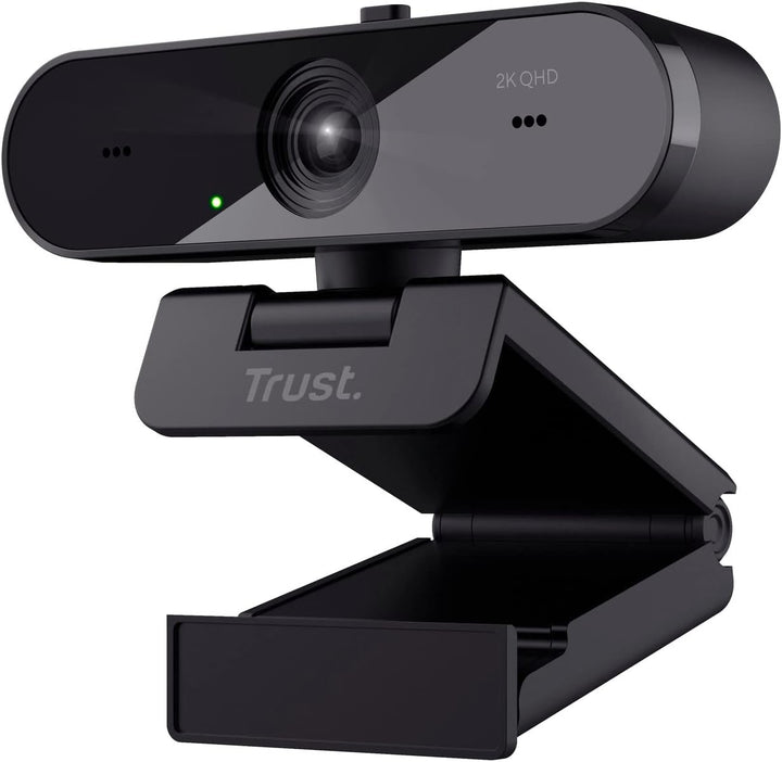 Trust Taxon 2K QHD Webcam aus 85% Recycling-Kunststoff, 2560x1440p USB Kamera PC mit Abdeckung, Auto