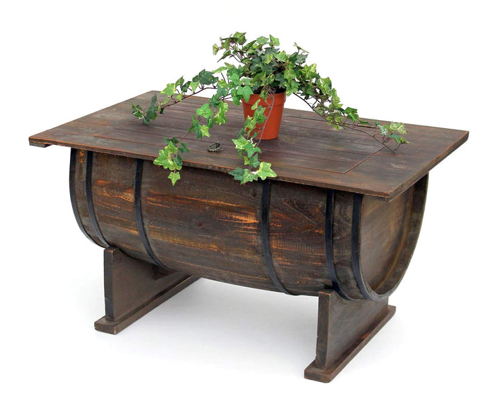 DanDiBo Couchtisch Wohnzimmer Vintage halbiertes Weinfass 5084-H 80cm Tisch aus Holz Beistelltisch W