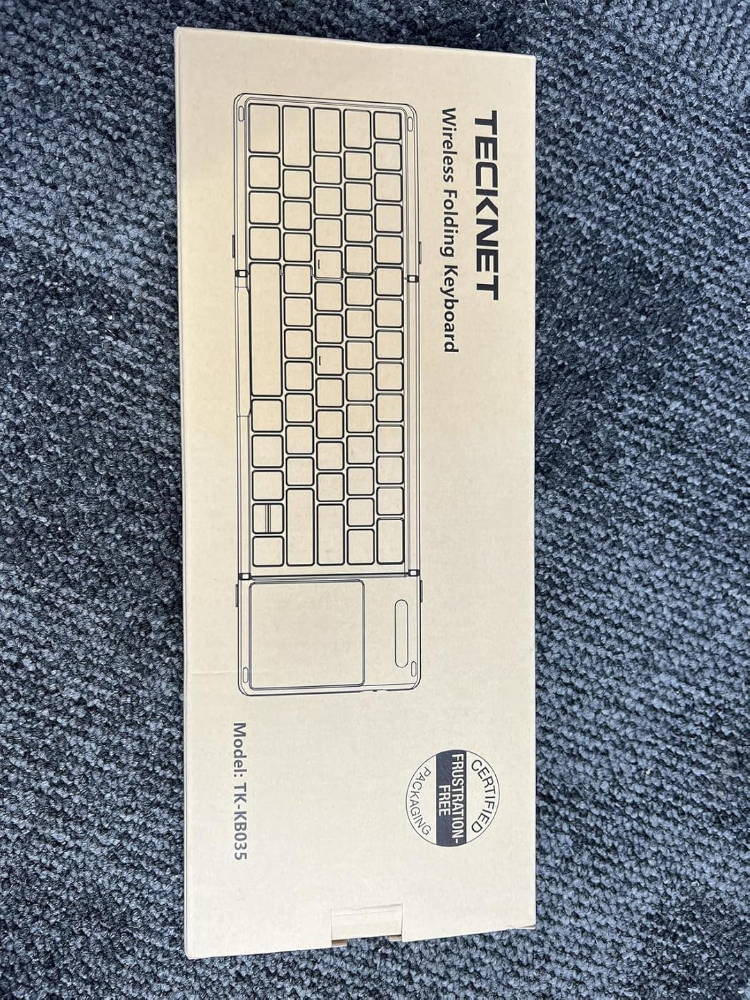 TECKNET Bluetooth Tastatur Faltbare mit Touchpad, QWERTZ Deutsch, Schwarz, Schwarz