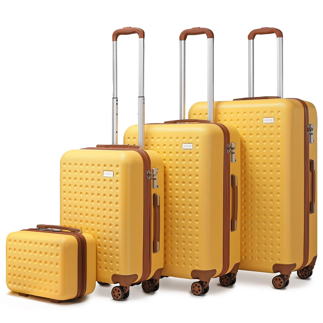 KONO Koffer Trolley Gross Hartschalenkoffer Reisekofferset Koffer Kofferset Gepäck Rollkoffer Schlos