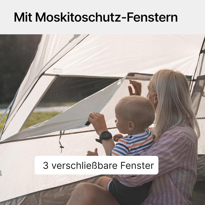 qeedo Quick Bay Strandmuschel für 2 Personen mit UV-Schutz 80+ und 360° Panorama View - leichtes Str