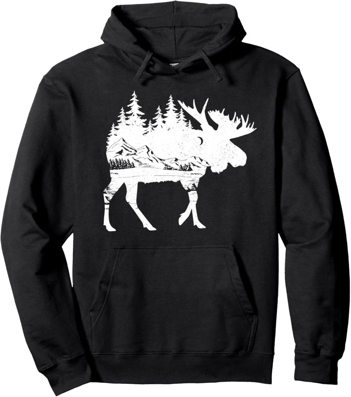 Moose Nature Alaska Wandern, Angeln, Camping, Jagd, Geschenk Pullover Hoodie