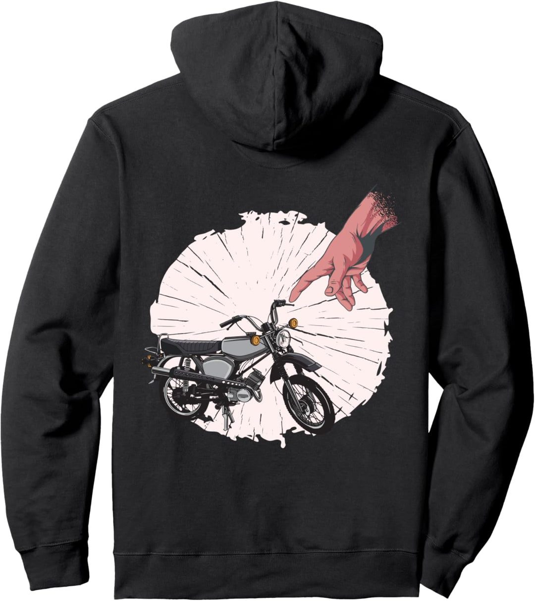 Ostdeutschland Suhl Simson Enduro S50 S51 + die Hand Gottes Pullover Hoodie