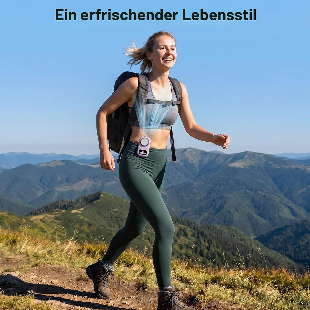 Morelax Tragbarer Mini Ventilator Hand mit Eiskühlung &amp; Digitalanzeige, USB-C,5 Stufen Lila-taro, Li