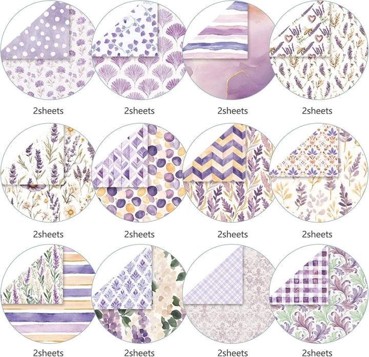 Scrapbook Papier 48 Blatt, 15,2 x 15,2 cm, Doppelseitiges Muster Papier, 6 Zoll Dekorpapier Set, Meh