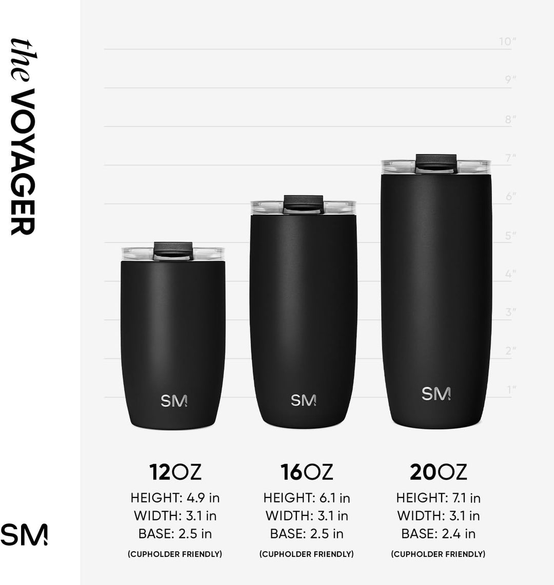 Simple Modern Thermobecher Kaffeebecher to go mit Klappdeckel | Isolierter Edelstahl-Kaffeebecher |