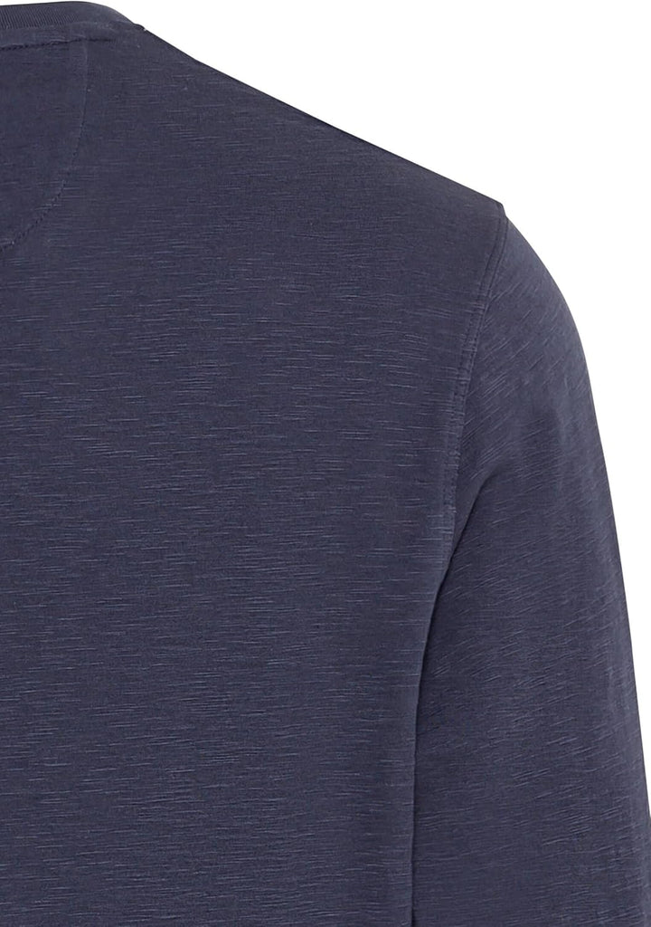 camel active Herren Langarm Henleyshirt aus Reiner Baumwolle XL Dunkelblau, XL Dunkelblau