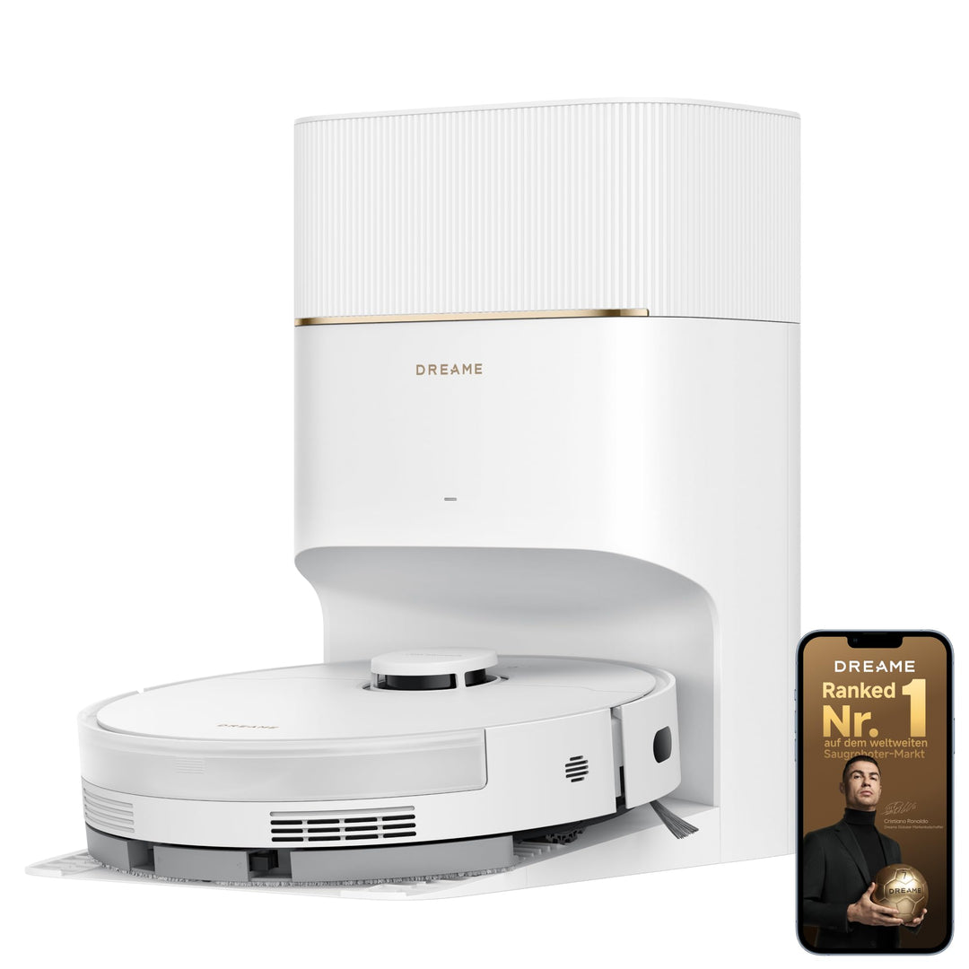 dreame D20 Pro Plus Saugroboter, 13.000 Pa Saugkraft, DuoBrush für Tierhaare, Eckenrein, Selbstentl,