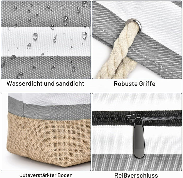 oscaurt Strandtasche Badetasche XXL Shopper Tasche Damen Umhängetasche Wasserdicht Beach Tote Bag mi