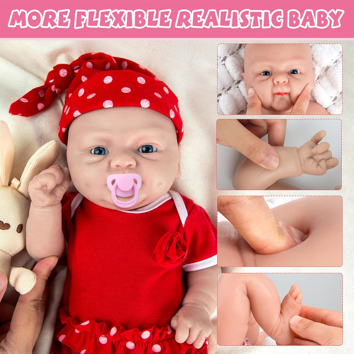 IVITA Ganzkörper Silikon Reborn Baby Puppe Offener Mund Neugeborene Babypuppe Zwillinge Babypuppe We