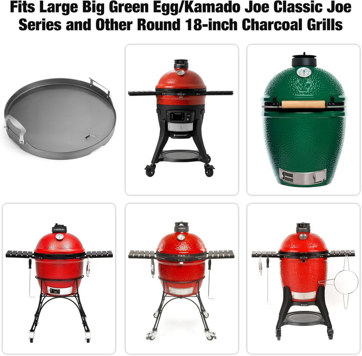 Onlyfire Plancha Grillplatte mit Abnehmbarer Griff, BBQ Grillplatten für Large Big Green Egg, Kamado