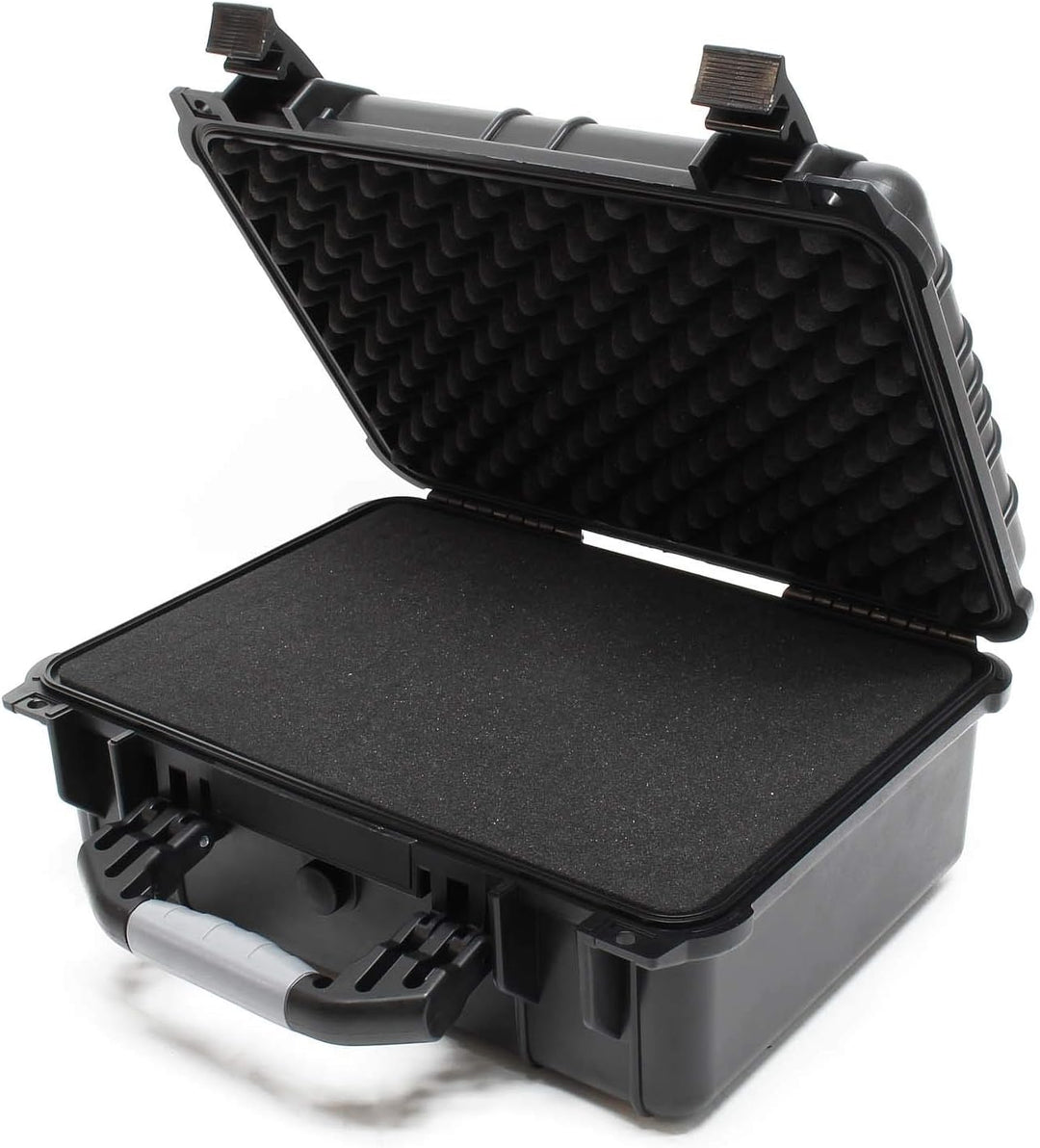 Wiltec Universalkoffer 40,6x33x17,4 cm schwarz, Schutzkoffer Wasserdicht mit Druckausgleichsventil &