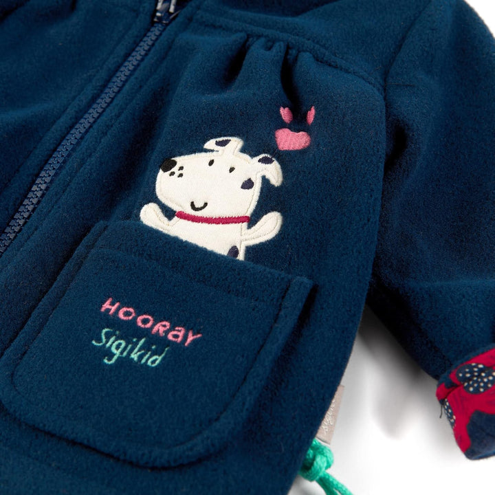 Sigikid Baby-Mädchen Kapuze Fleecejacke 62 dunkelblau, 62 dunkelblau