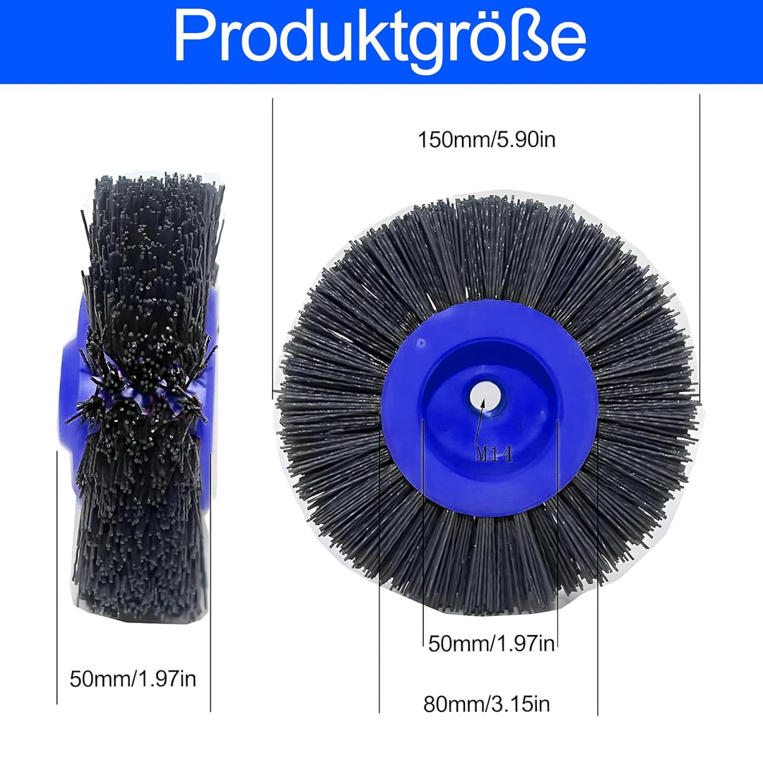Raheem M14 Nylonbürste Ø150mm für Winkelschleifer und Bürstenschleifer, Rundbürste Strukturierbürste