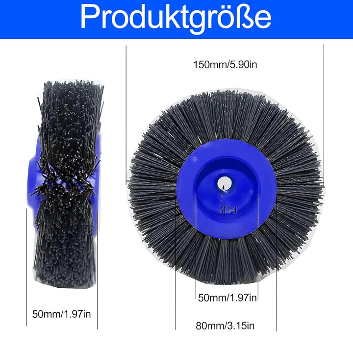 Raheem M14 Nylonbürste Ø150mm für Winkelschleifer und Bürstenschleifer, Rundbürste Strukturierbürste