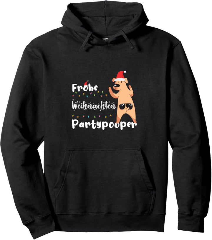 Fröhliche Weihnachten Motiv mit Bär und lustigen Spruch Pullover Hoodie