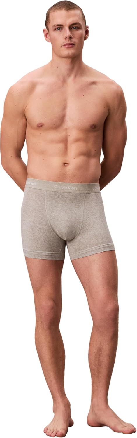 Calvin Klein Herren Trunk (3er Pack) XS Grey Heather, XS Grey Heather