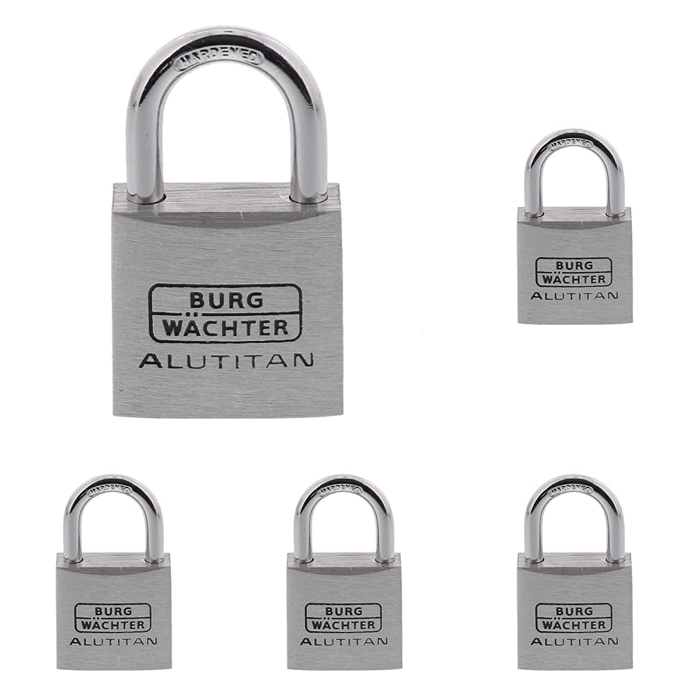 Burg-Wächter 30 BURG Vorhangschloss 770 Alutitan, 30 mm SB (Packung mit 5) 30 mm (Packung mit 5), 30