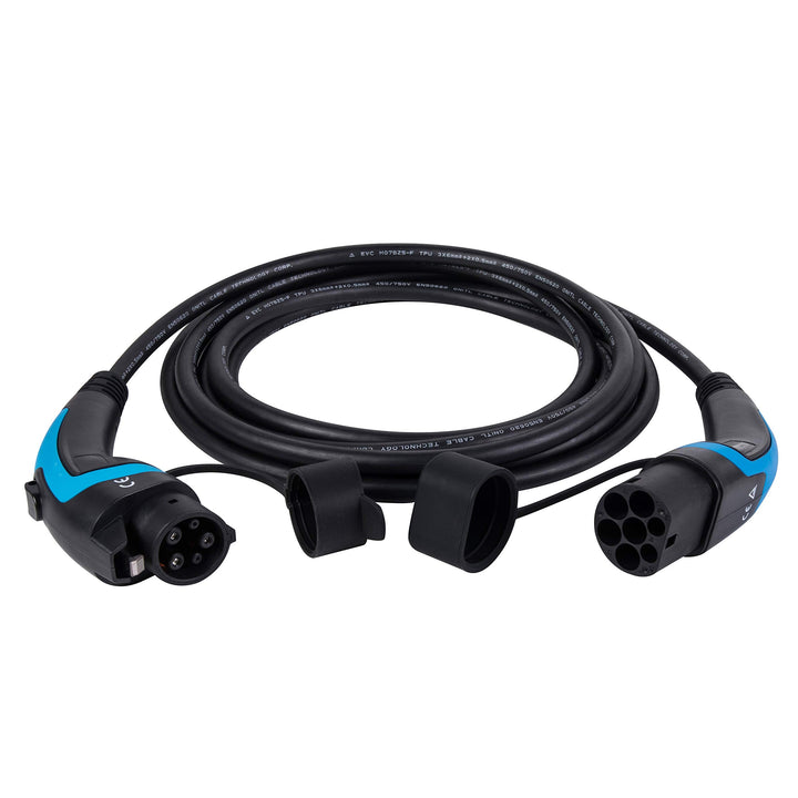 lighteu, DasVolt® EV Ladekabel für Elektroauto und Hybrid PHEV | Typ 1 bis Typ 2 | 32 Ampere (7,2 kW