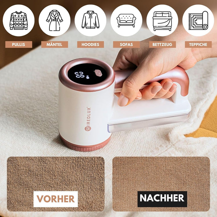Fusselrasierer Elektrisch WiredLux - Wiederaufladbarer Fusselentferner für Kleidung & Möbel - Einste