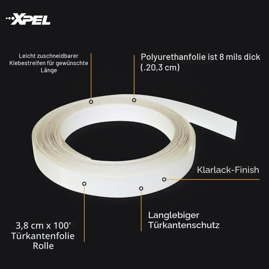 XPEL Transparenter Universal-Türkantenschutz (1 x 30,5 m) Lackschutzfolie-Set (R3023) 3/8”x12’ farbl