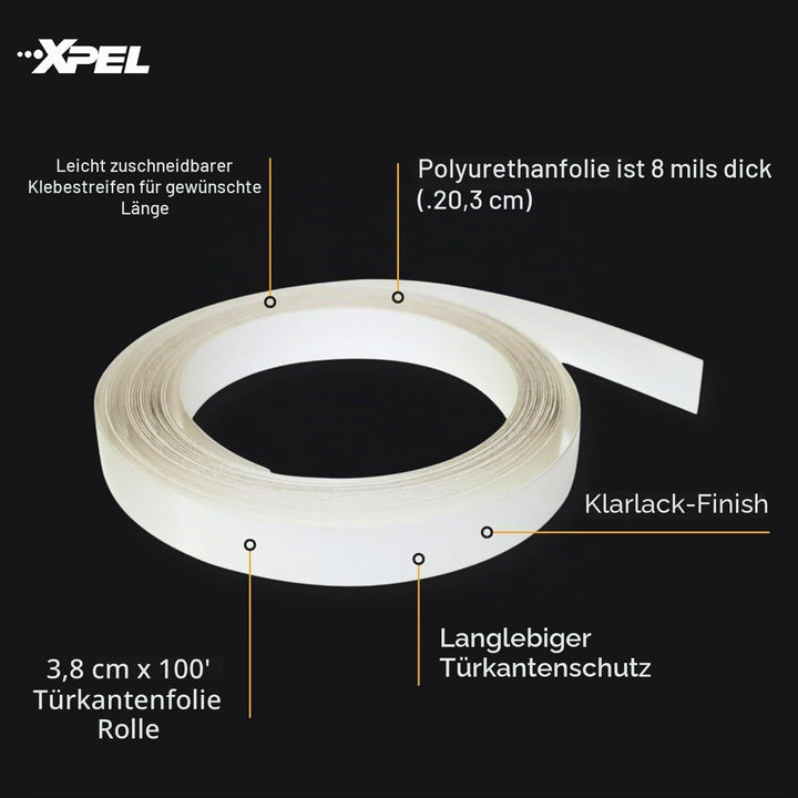 XPEL Transparenter Universal-Türkantenschutz (1 x 30,5 m) Lackschutzfolie-Set (R3023) 3/8”x12’ farbl