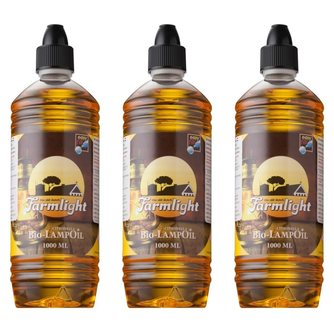 HORECA CANDLES Bio Zitronella Lampenöl – 3x1L Natürliches Zitronella-Öl – Rauchfrei & Geruchlos – Fü