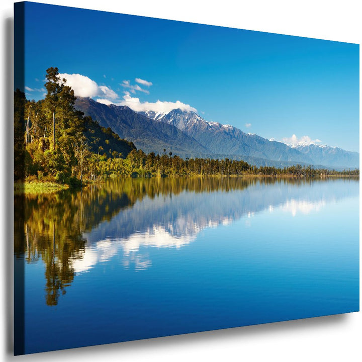 Julia-Art Leinwandbilder Landschaft Bild 100 x 70 x 2 cm - Wandbild 1 teilig - Wand Deko Modern Desi