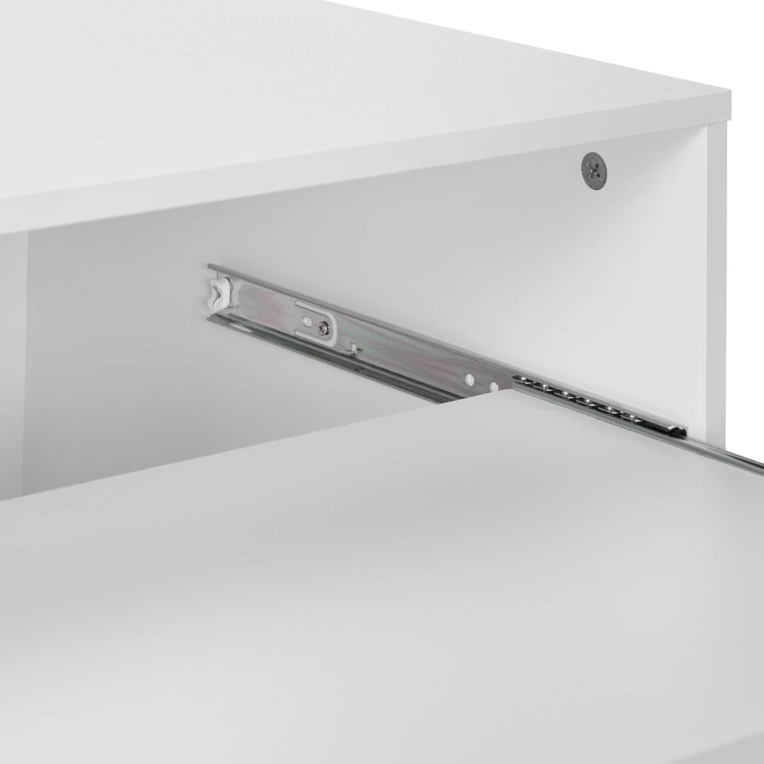 Relaxdays Rollcontainer mit 2 Fächern & Tastaturauszug, Druckertisch mit Rollen, HBT: 74 x 60 x 48 c