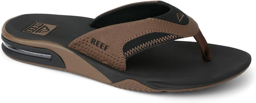 Reef Herren Fanning Flipflop 38 EU Black And Tan, 38 EU Black And Tan